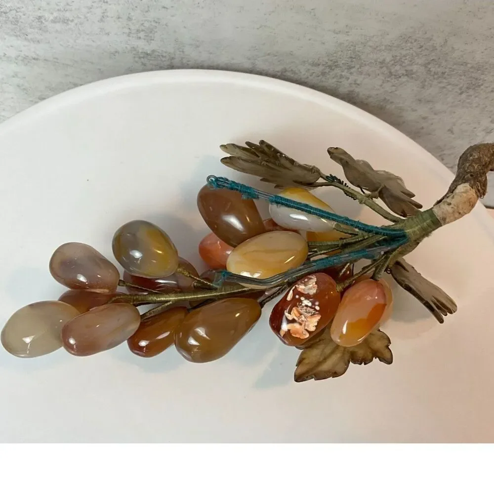 Jade grape cluster amber colored MCM Vintage